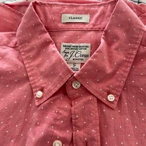 J. Crew Long-Sleeve Button Down - Classic Fit, S in Salmon w/ White Dots